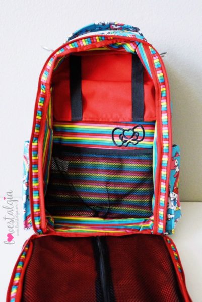 JuJuBe Rainbow Dreams Tokidoki Sanrio Hello Kitty Be Right Back BRB Diaper Bag Inside