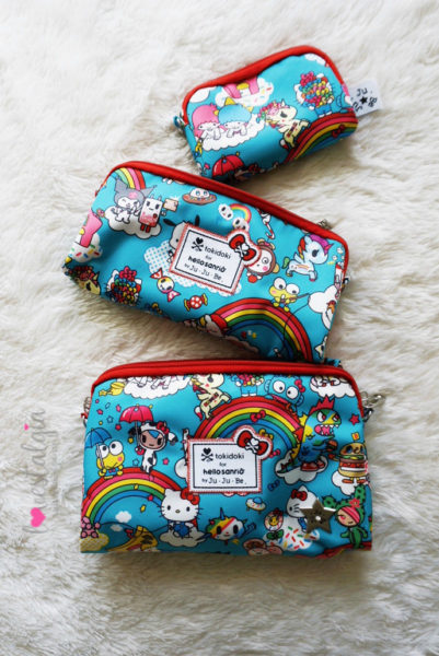 JuJuBe Rainbow Dreams Tokidoki Sanrio Hello Kitty Diaper Bags BeSet